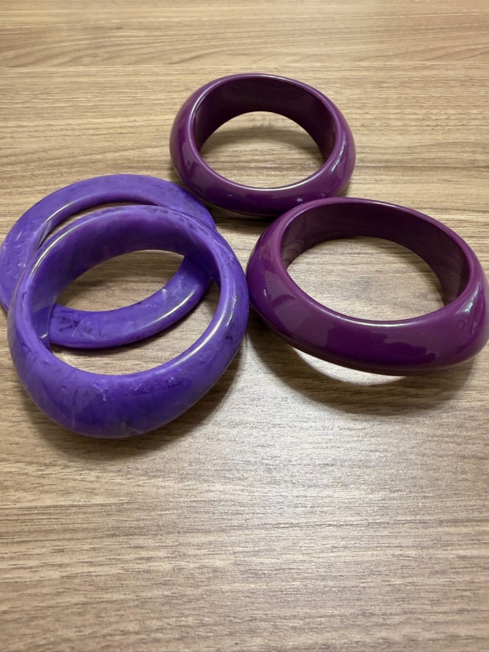 Sassy Jones Purple Resin Bangle Bracelet Set - Picture 2 of 6